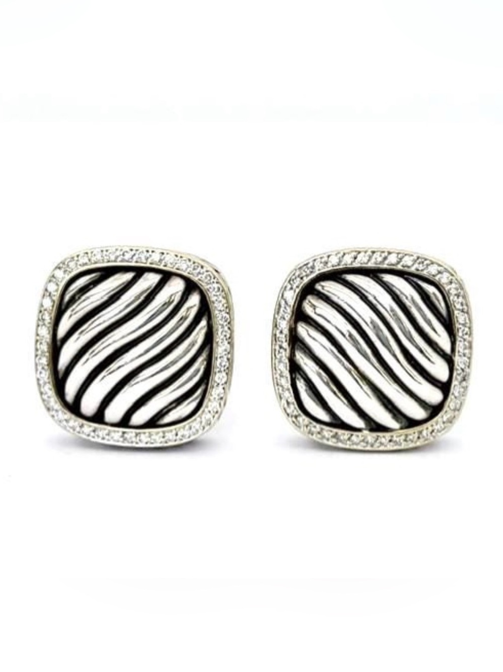 David Yurman Large Diamond Sculpted Albion Earrings
